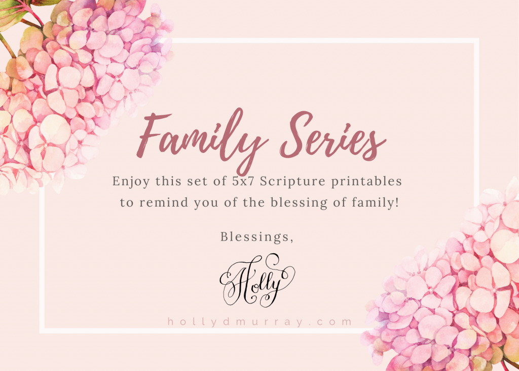 Family Series Printable 5x7 PDF Holly Murray Author Editor Unity