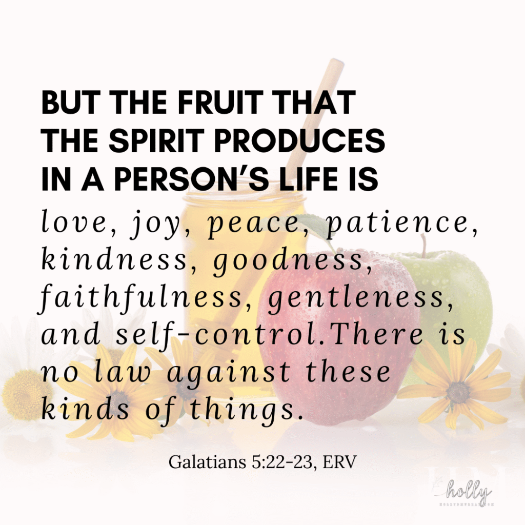 Lists the fruit of the spirit to avoid distraction
